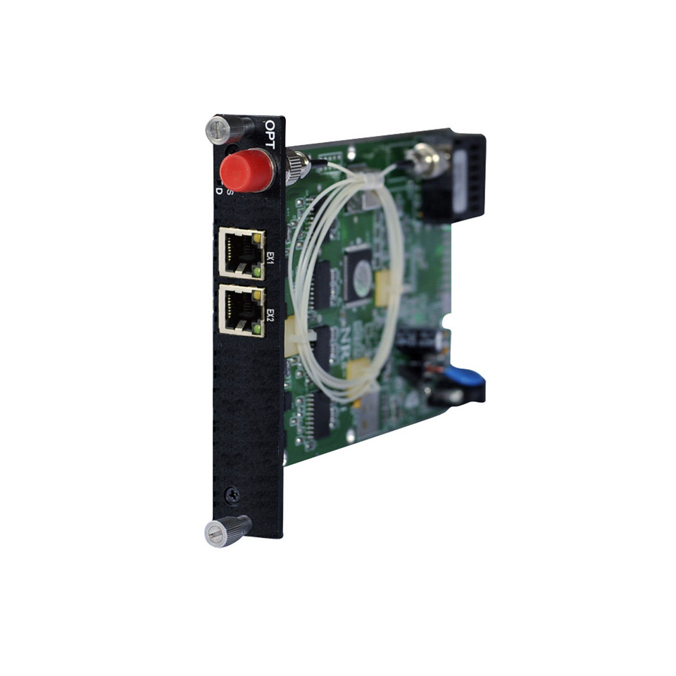DVOP-IN-A/B-EM2-OM1-SI       工业卡片式1光2电收发器